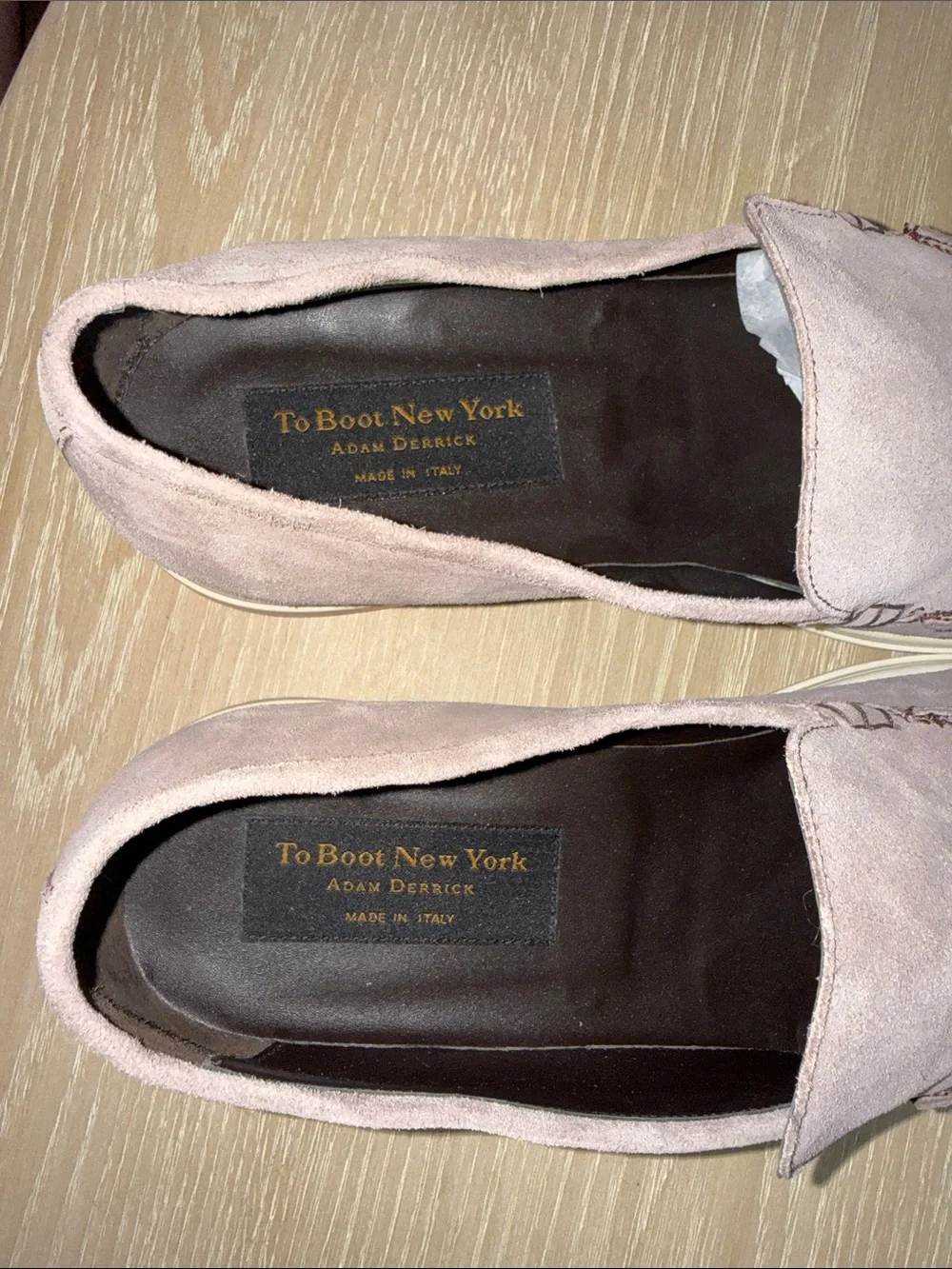 To Boot New York Adam Derrick Men's Suede Loafers in Taupe